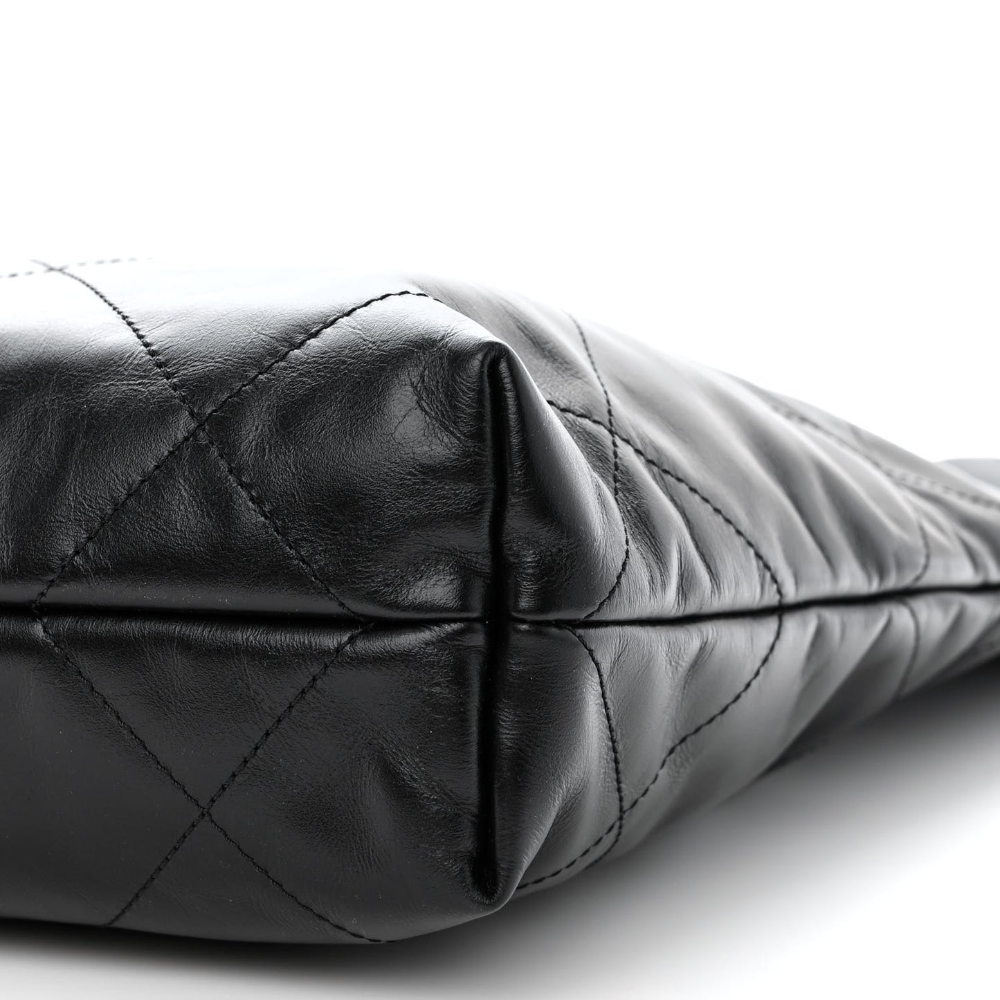 Shiny Calfskin Quilted Small Chanel 22 Black