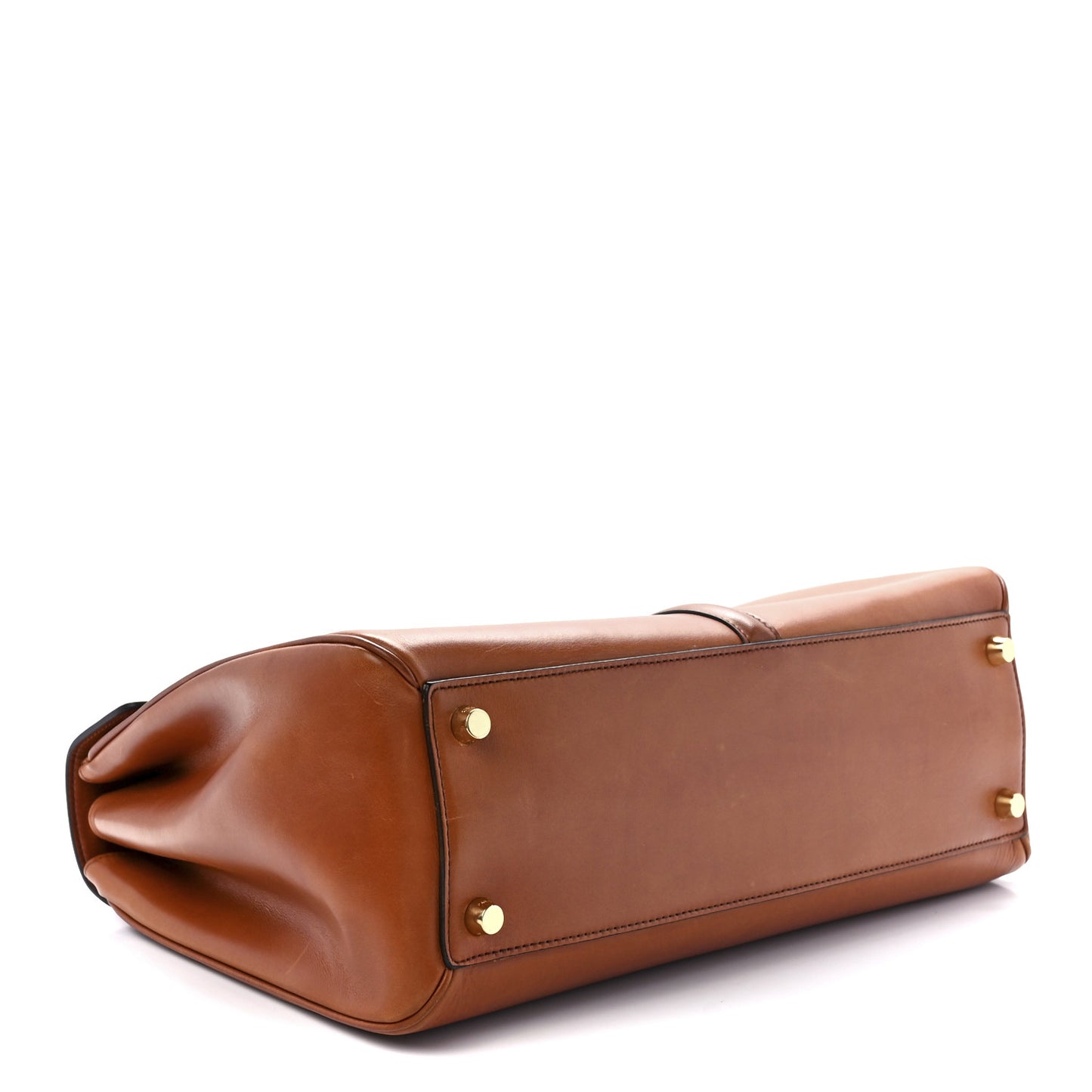Satinated Calfskin Medium 16 Top Handle Bag Tan