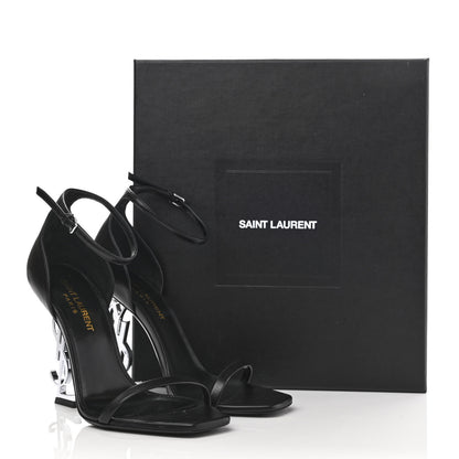 Saint Laurent Calfskin Opyum 110 Sandals 36.5 Black Silver 9 of 9