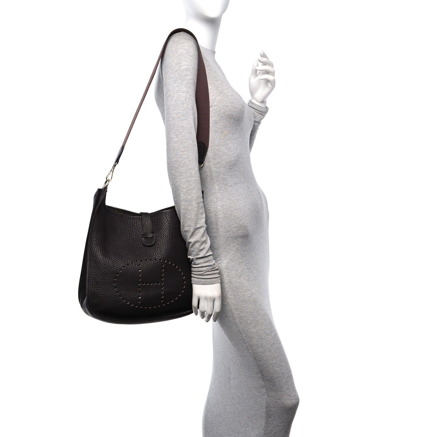 Hermes Taurillon Clemence Evelyne GM Chocolate 2 of 10