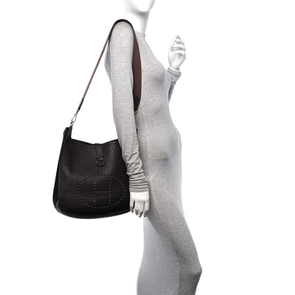 Hermes Taurillon Clemence Evelyne GM Chocolate 2 of 10