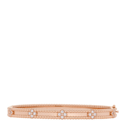 Van Cleef & Arpels 18K Rose Gold Diamond Perlee Sweet Clovers Bracelet L 2 of 4