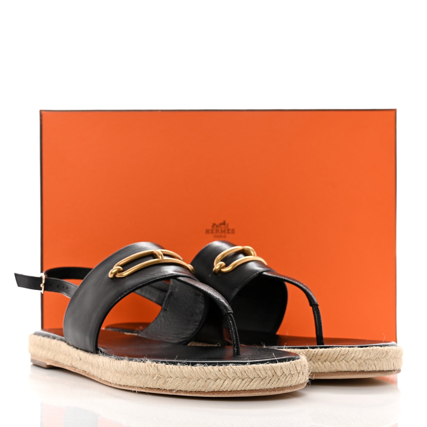 Goatskin Eloise Espadrille Sandals 41 Black
