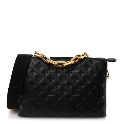 Louis Vuitton Lambskin Embossed Monogram Coussin MM Black 1 of 10