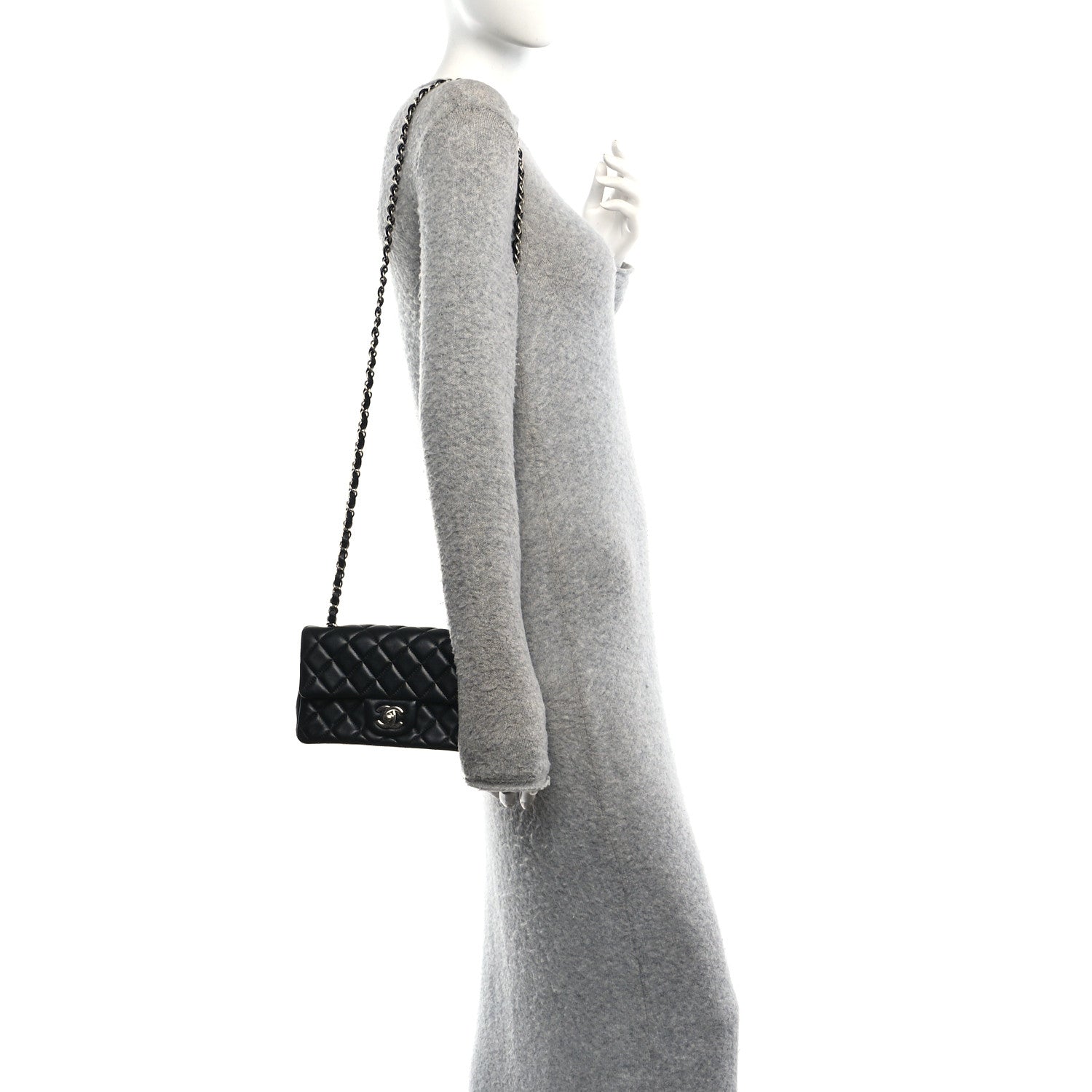 Chanel Lambskin Quilted Mini Rectangular Flap Black 2 of 10