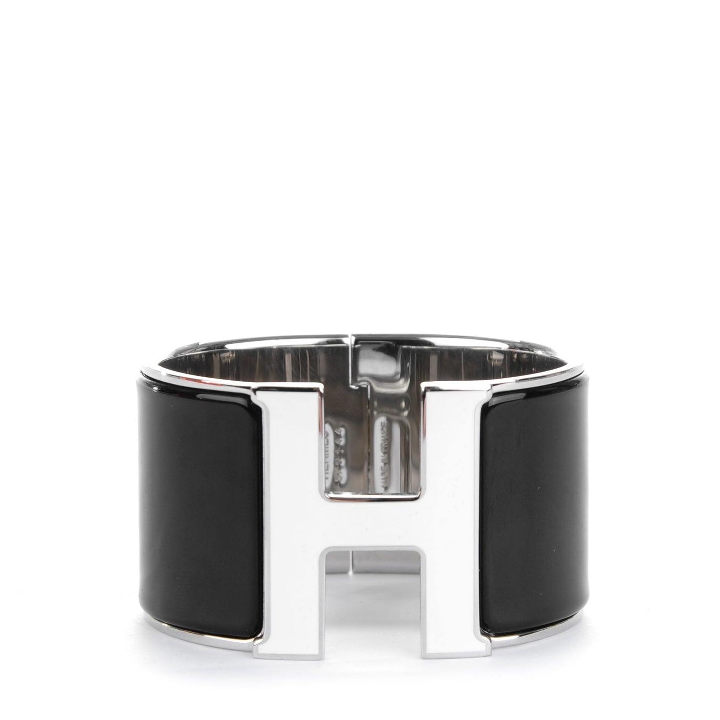 Extra Wide Clic Clac H Bracelet PM Noir Blanc