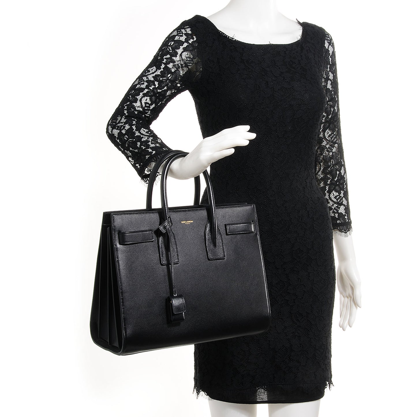 Calfskin Small Sac De Jour Black