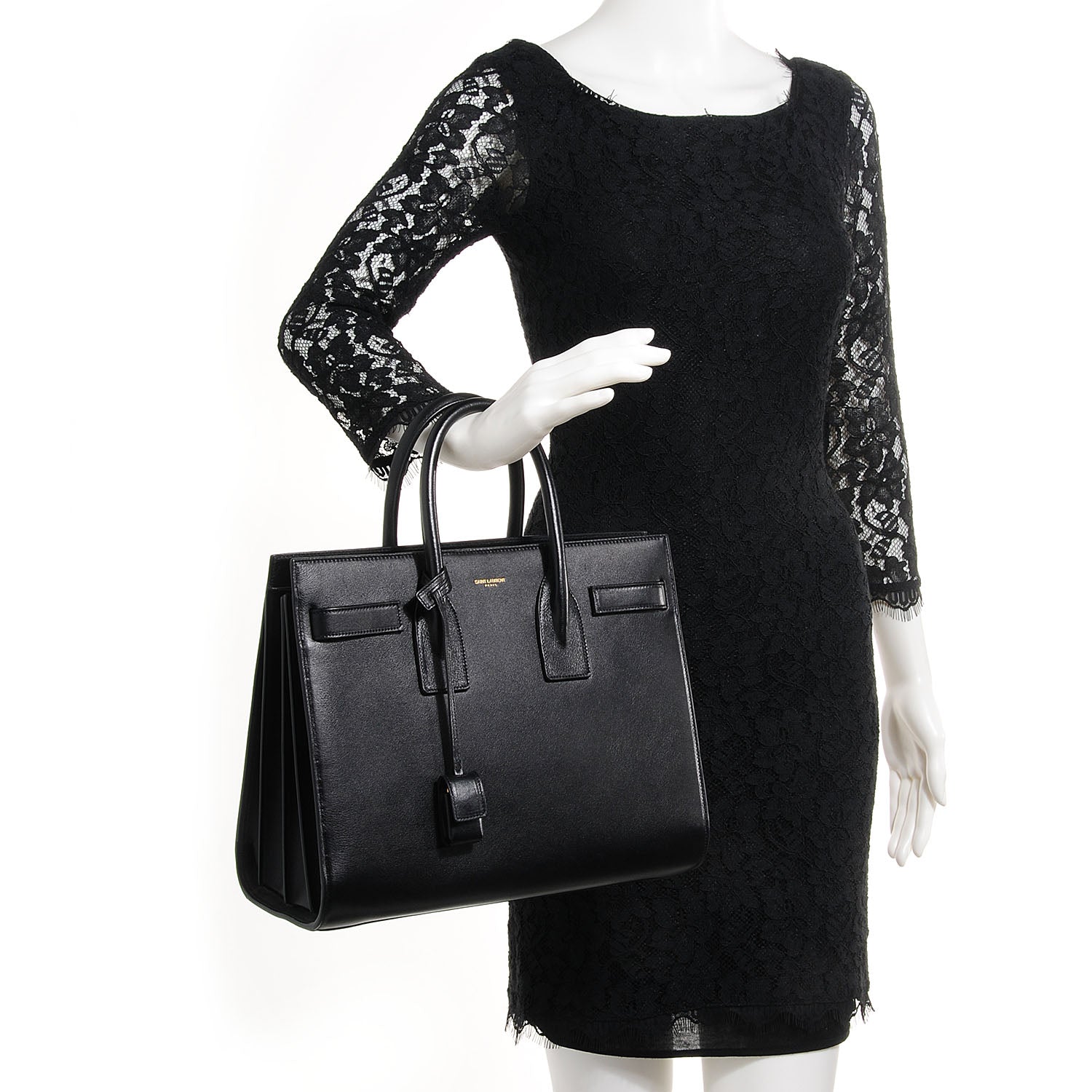 Saint Laurent Calfskin Small Sac De Jour Black 3 of 10