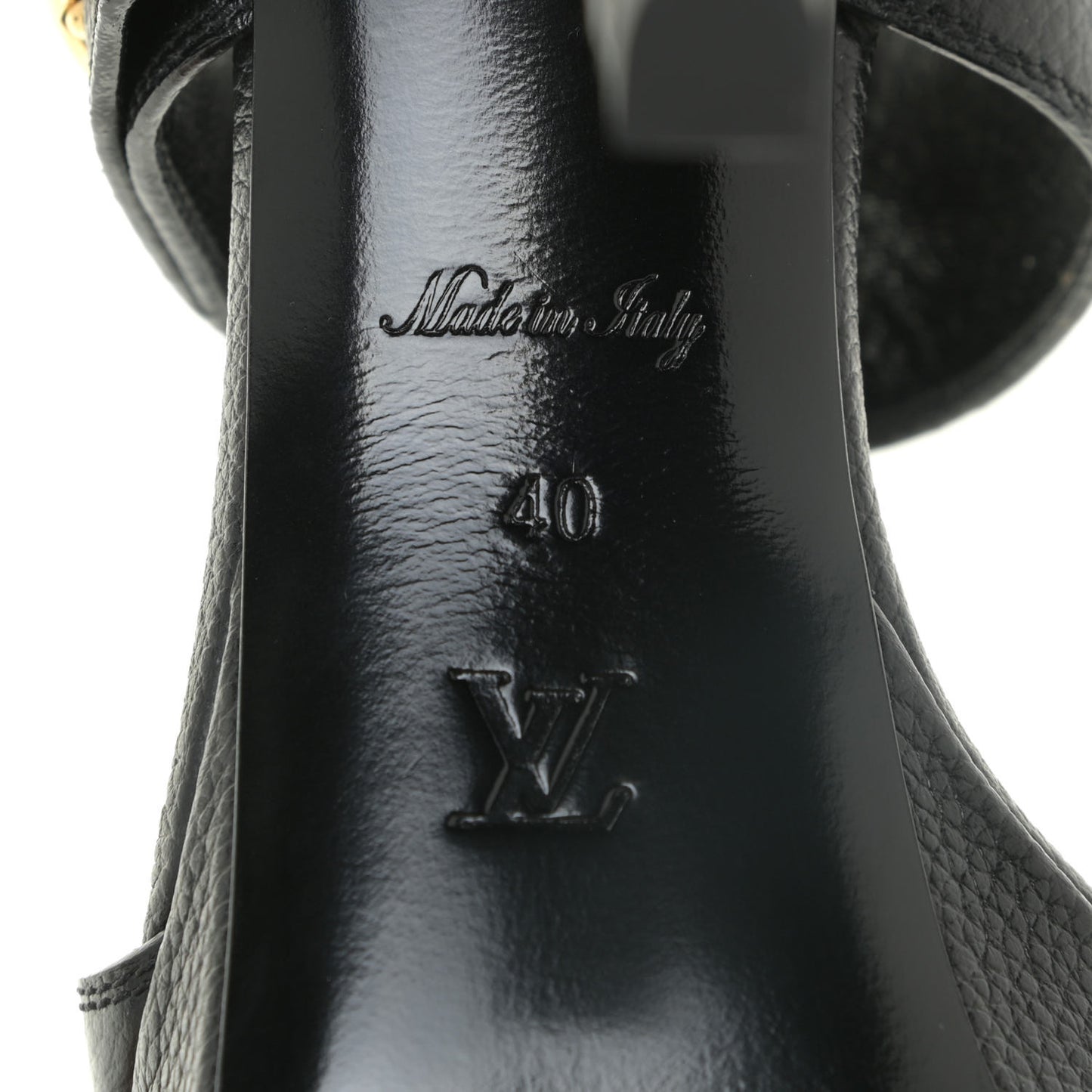 Grained Calfskin Horizon Platform Sandals 40 Black