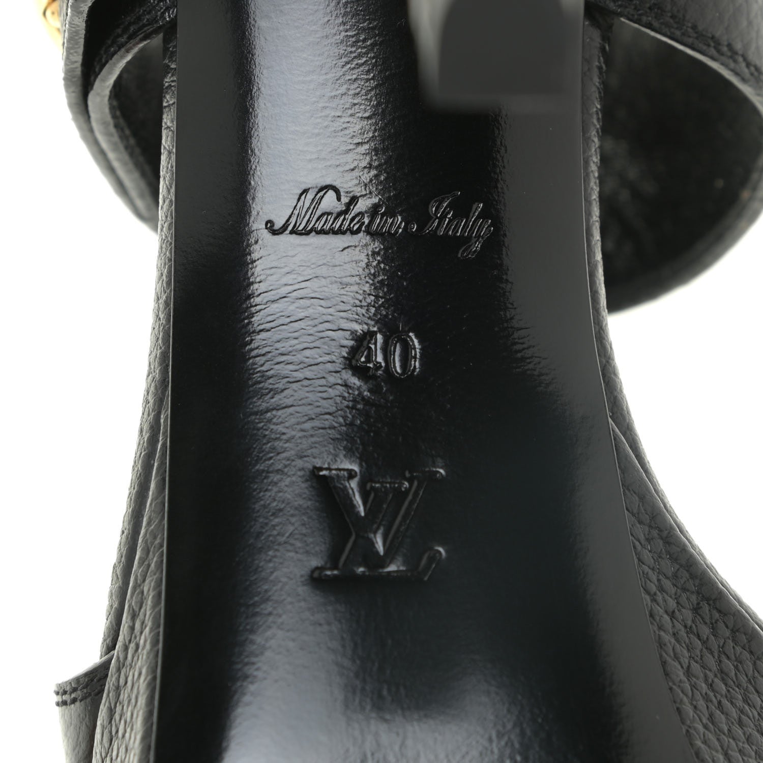 Louis Vuitton Grained Calfskin Horizon Platform Sandals 40 Black 9 of 18