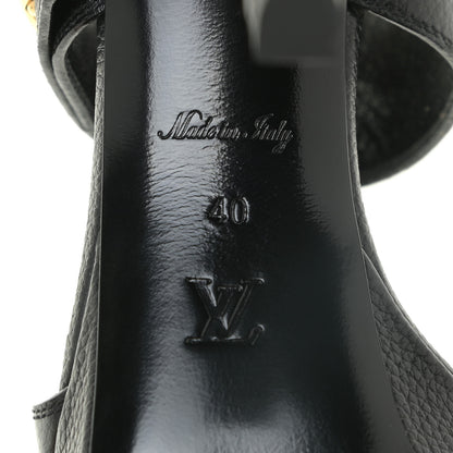 Louis Vuitton Grained Calfskin Horizon Platform Sandals 40 Black 9 of 18