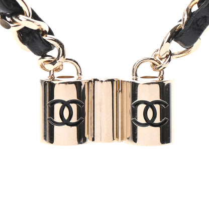 Chanel Metal Lambskin CC AirPods Necklace Gold Black 4 of 4