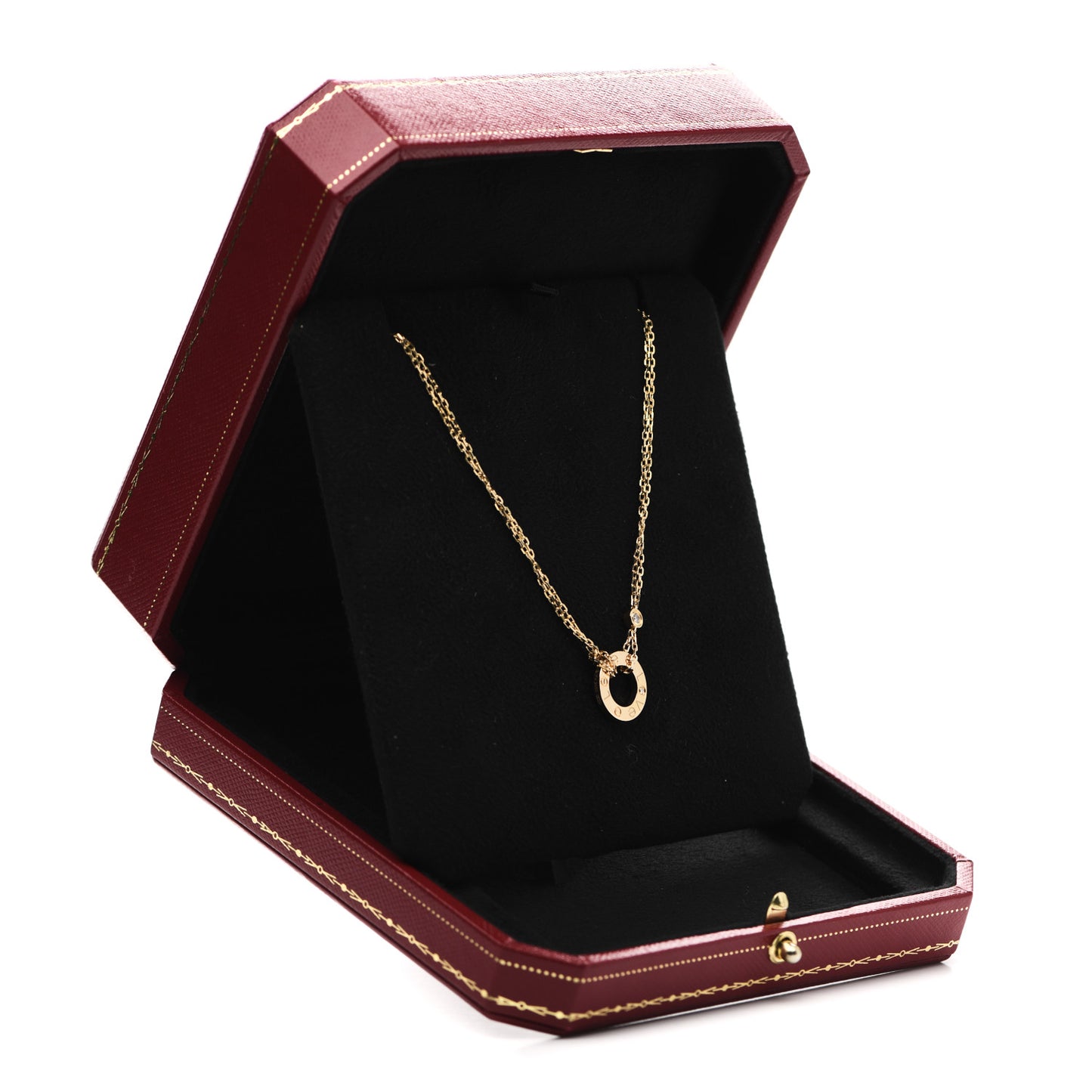 18K Yellow Gold 2 Diamond LOVE Necklace