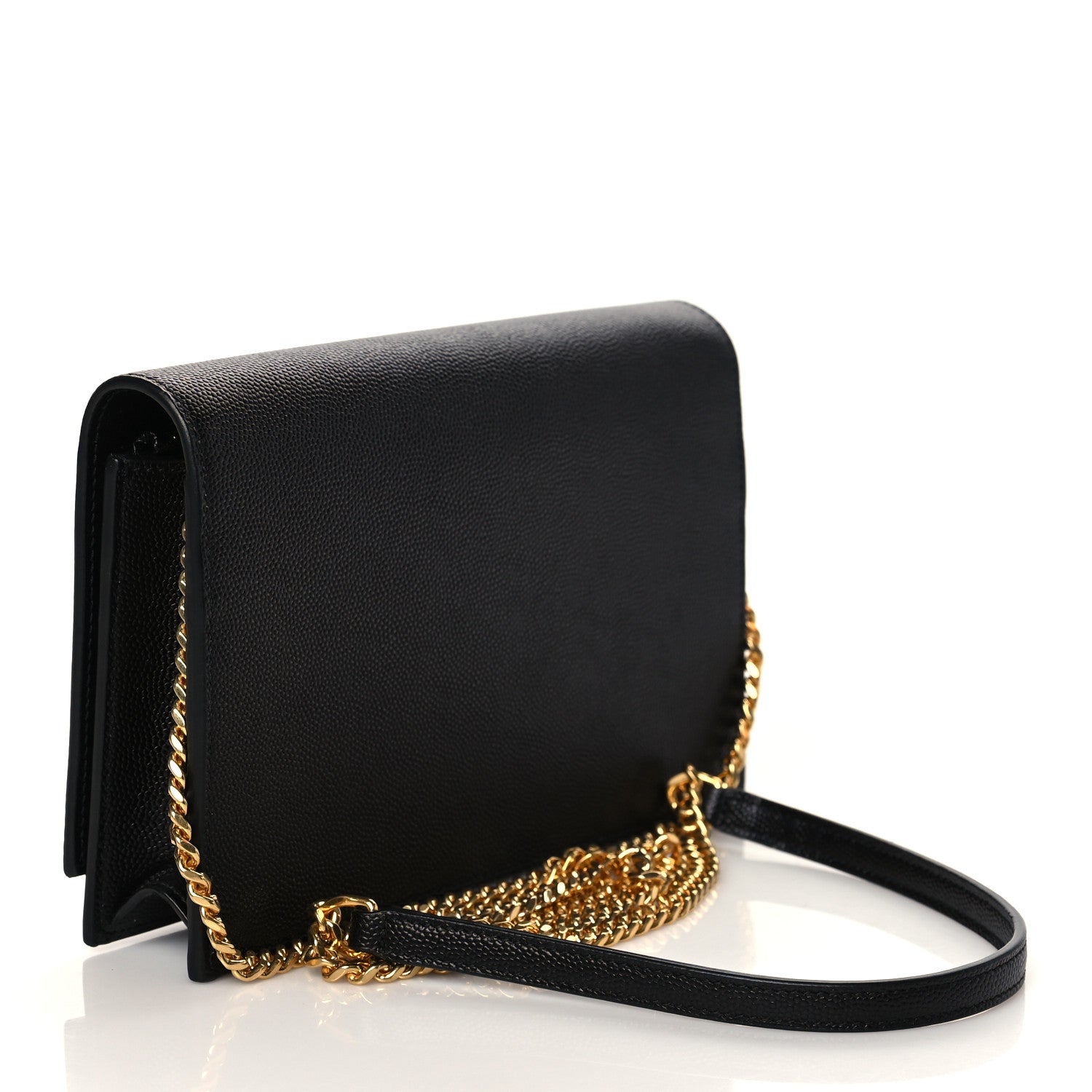 Saint Laurent Grain De Poudre Classic Monogram Kate Tassel Chain Wallet Black 3 of 10