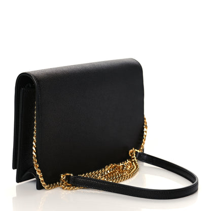 Saint Laurent Grain De Poudre Classic Monogram Kate Tassel Chain Wallet Black 3 of 10