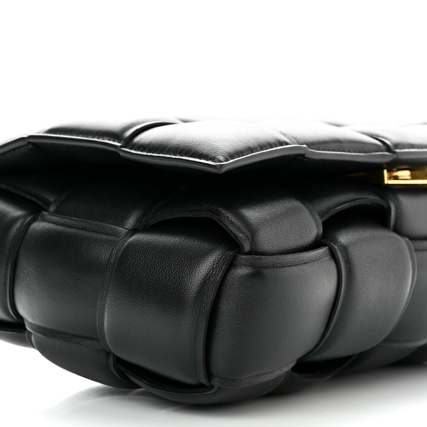 Nappa Maxi Intreccio Padded Cassette Crossbody Bag Black