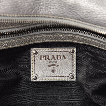 Prada Cervo Lux Bowler Bag Argento 6 of 20