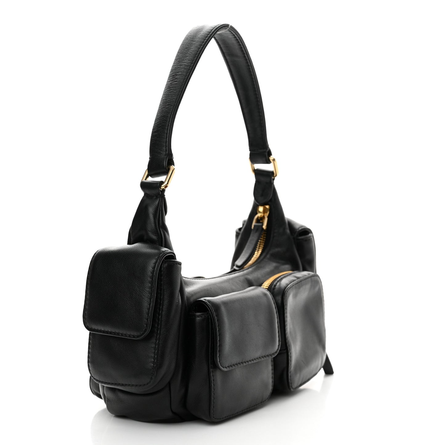 Nappa Multi Pocket Hobo Black