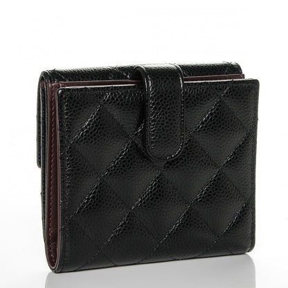 Chanel Caviar Quilted Compact French Flap Wallet Black 3 of 8