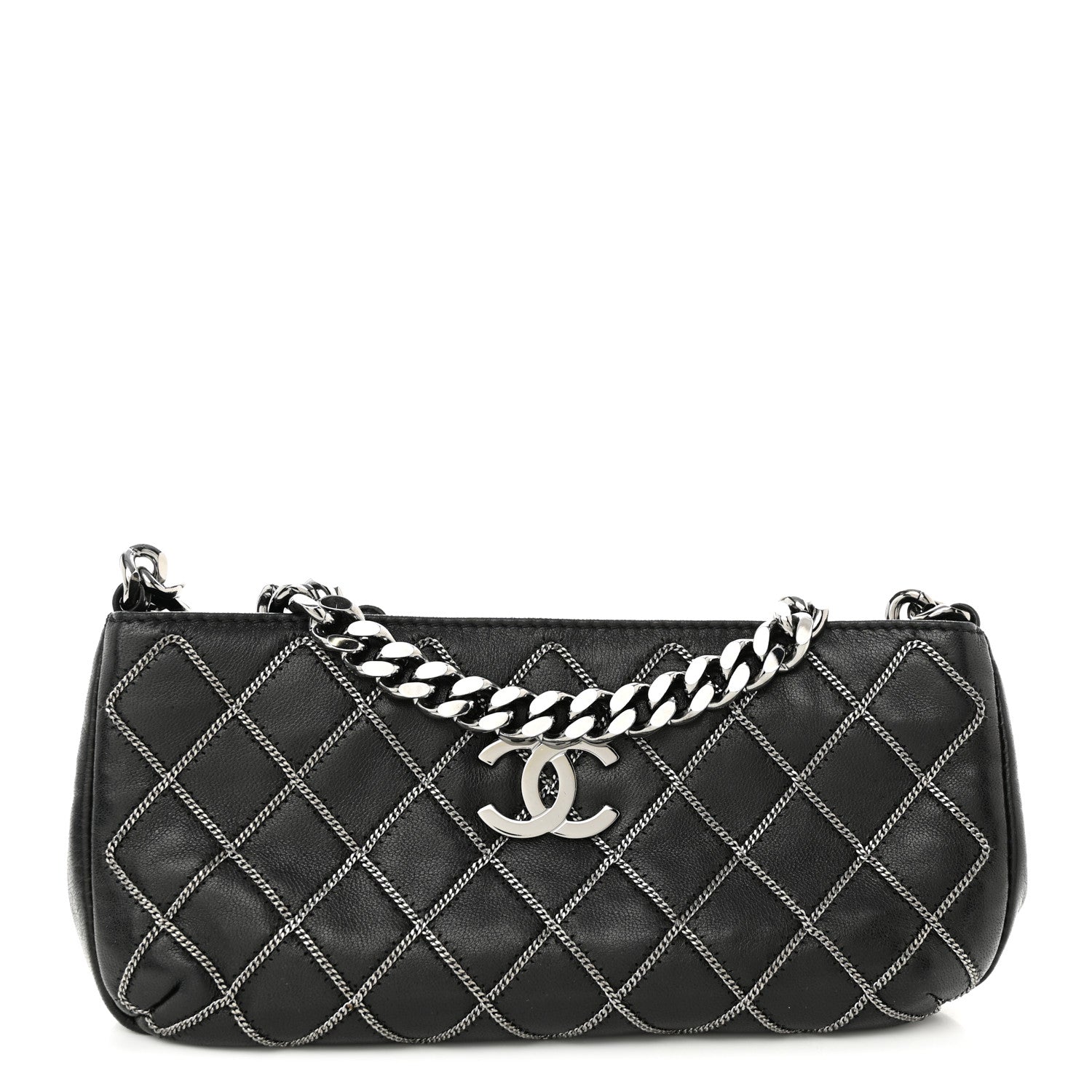 Chanel Calfskin Chain Stitch Clutch Black 1 of 11