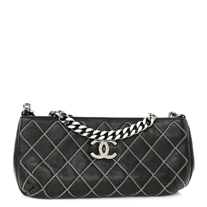 Chanel Calfskin Chain Stitch Clutch Black 1 of 11