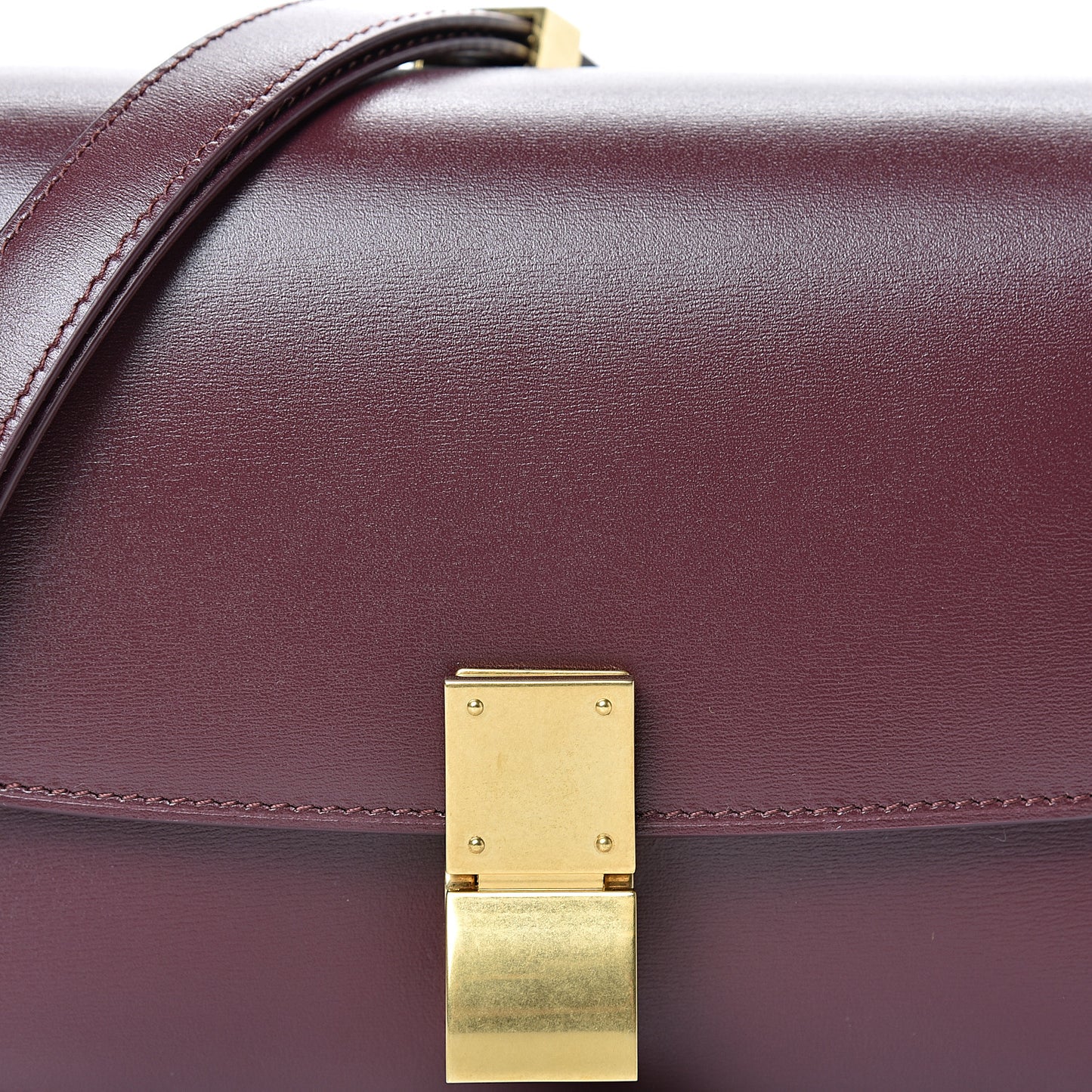 Box Calfskin Small Classic Box Flap Bag Burgundy