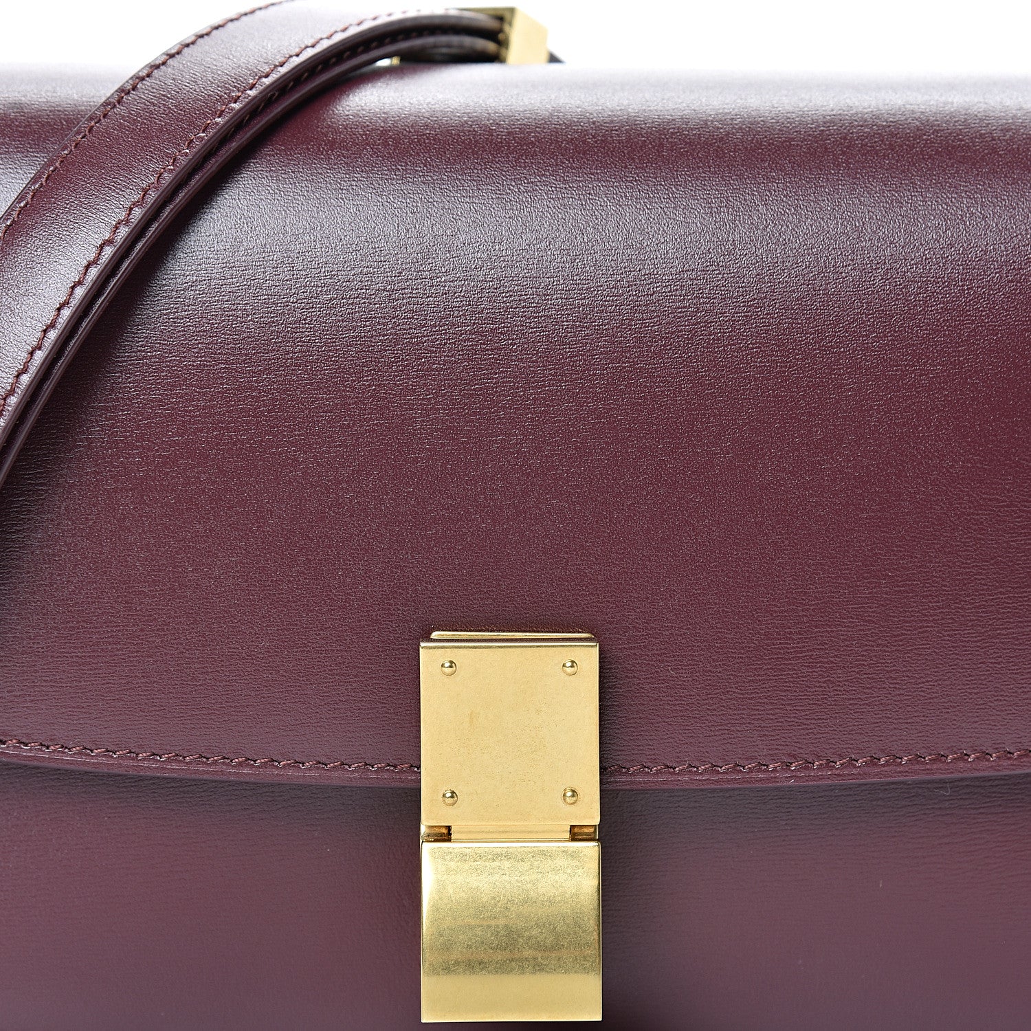 Celine Box Calfskin Small Classic Box Flap Bag Burgundy 7 of 9