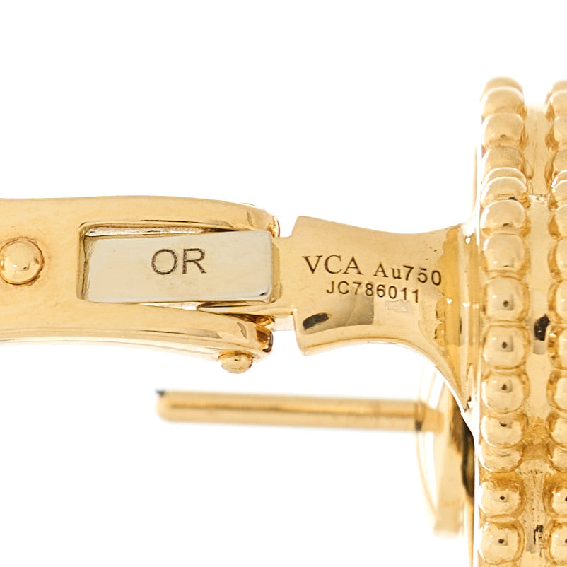 Van Cleef & Arpels 18k Yellow Gold Black Onyx Vintage Alhambra Earrings 4 of 5