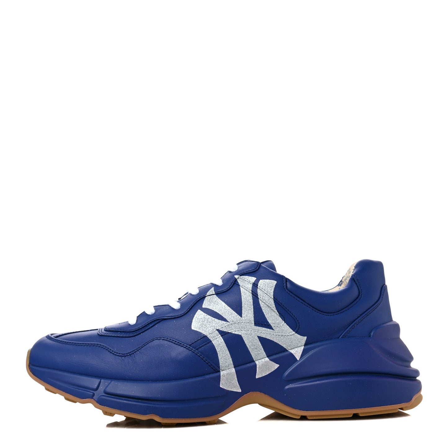 X MLB Calfskin NY Yankees Mens Rhyton Sneakers 10 Electric Blue