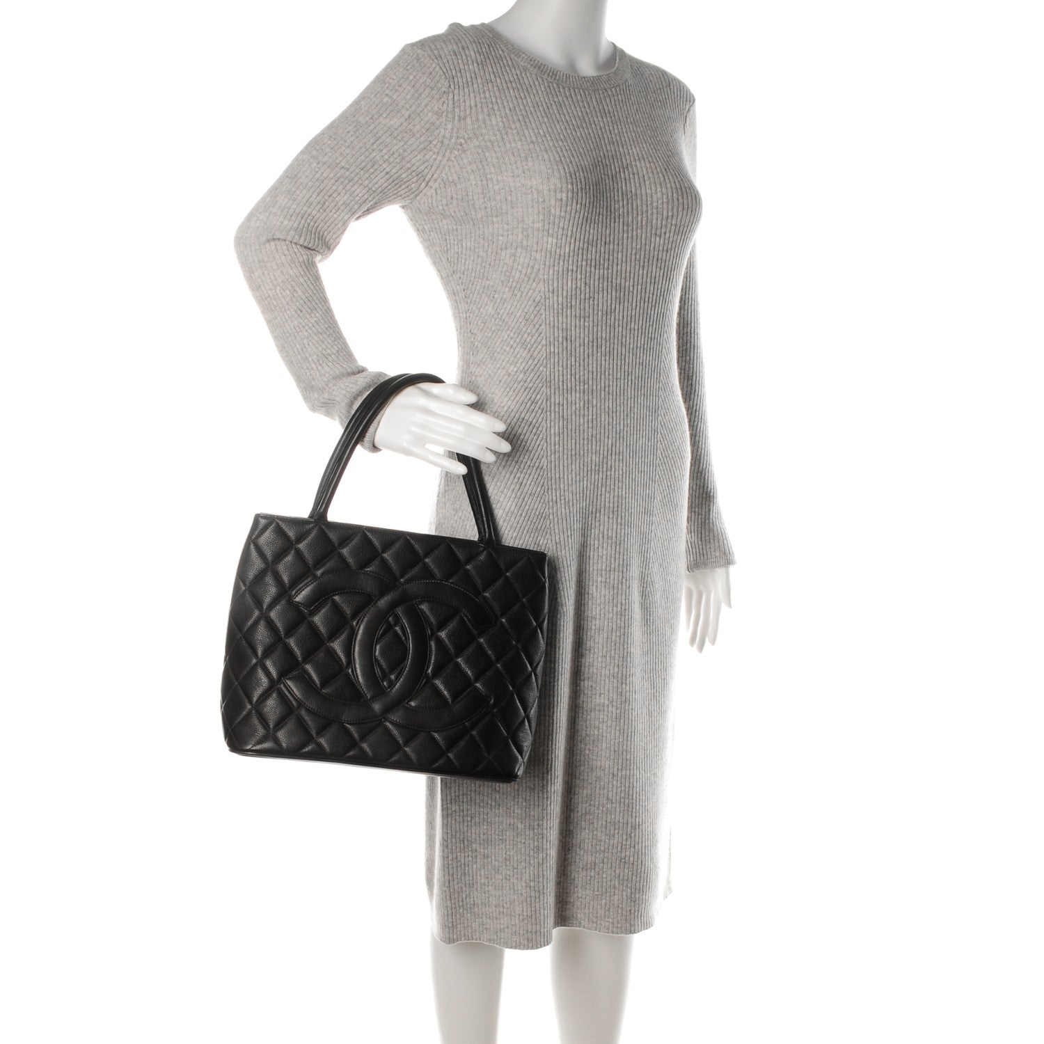 Chanel Caviar Quilted Medallion Tote Black 2 of 6