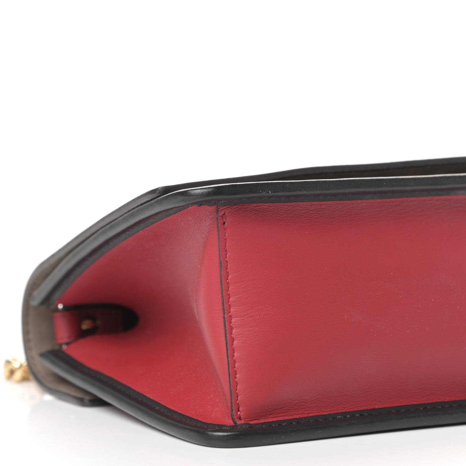 Fendi Vitello Century F is Fendi Bi-Color FF 1974 Embossed Small Kan I Shoulder Bag Fragola Maya Black 8 of 10