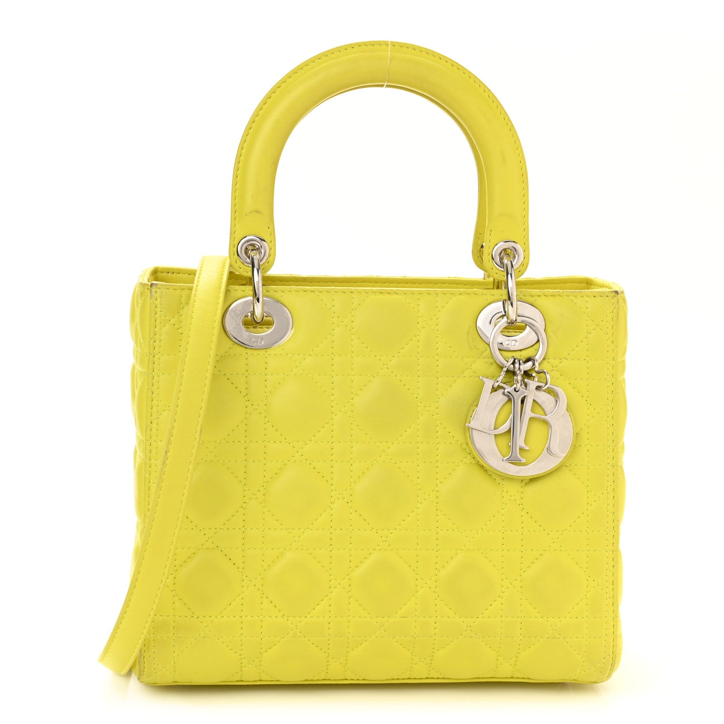 Lambskin Cannage Medium Lady Dior Vert Acid