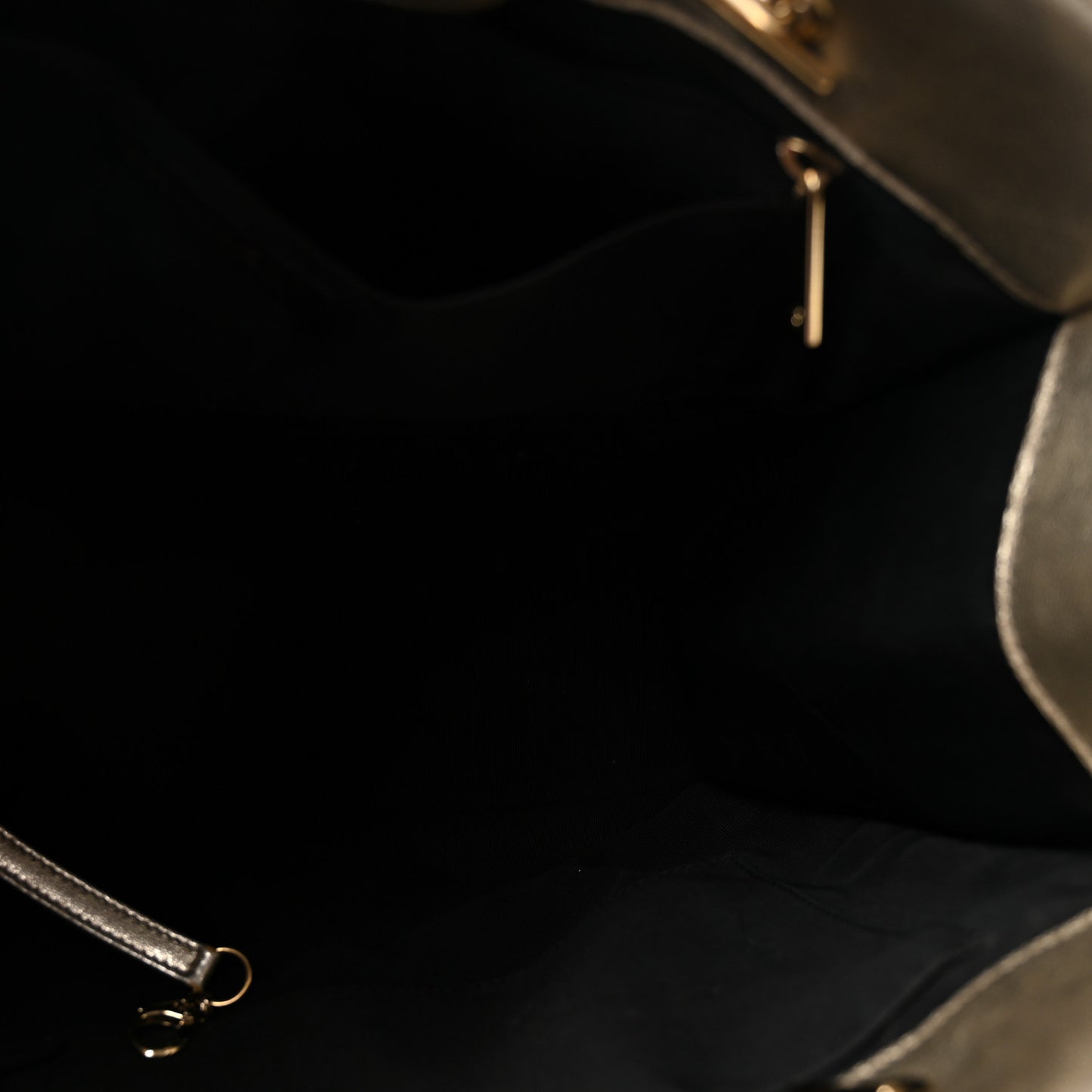 Metallic Goatskin Calfskin Bi-Color Large Boy Tote Black Gold