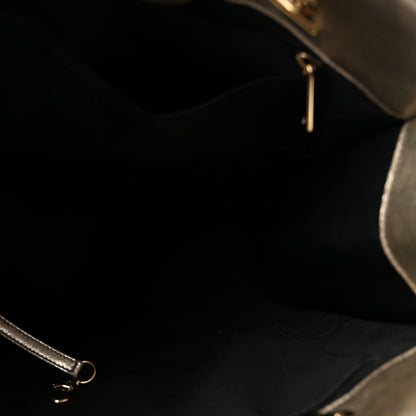 Chanel Metallic Goatskin Calfskin Bi-Color Large Boy Tote Black Gold 5 of 9