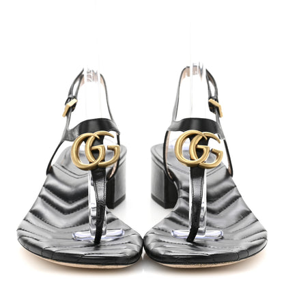Gucci Nappa Matelasse Double G 35mm Thong Sandals 40.5 Black 3 of 8