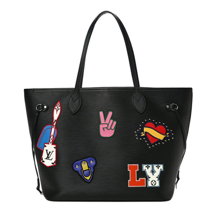 Louis Vuitton Epi Stickers Neverfull MM Black 3 of 12