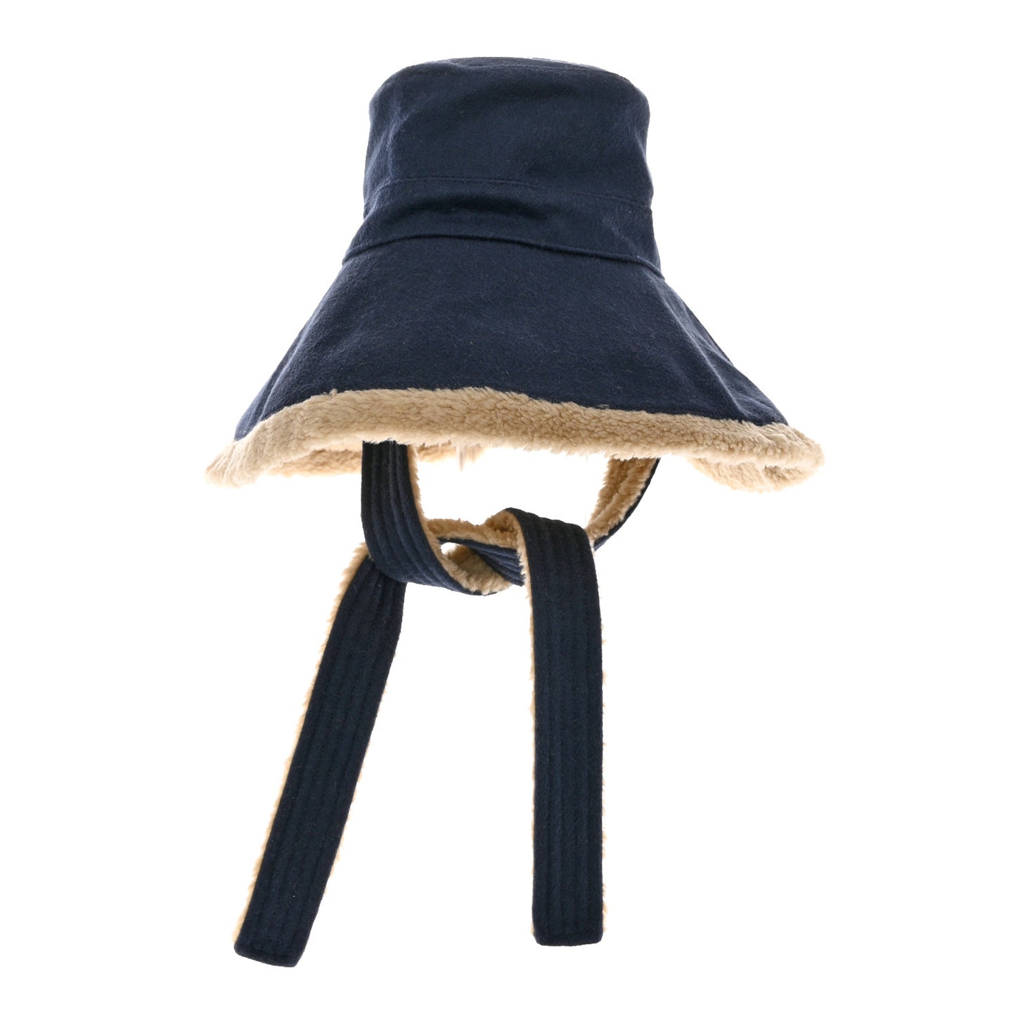 GUCC Wool Shearling Hat S Blue Beige