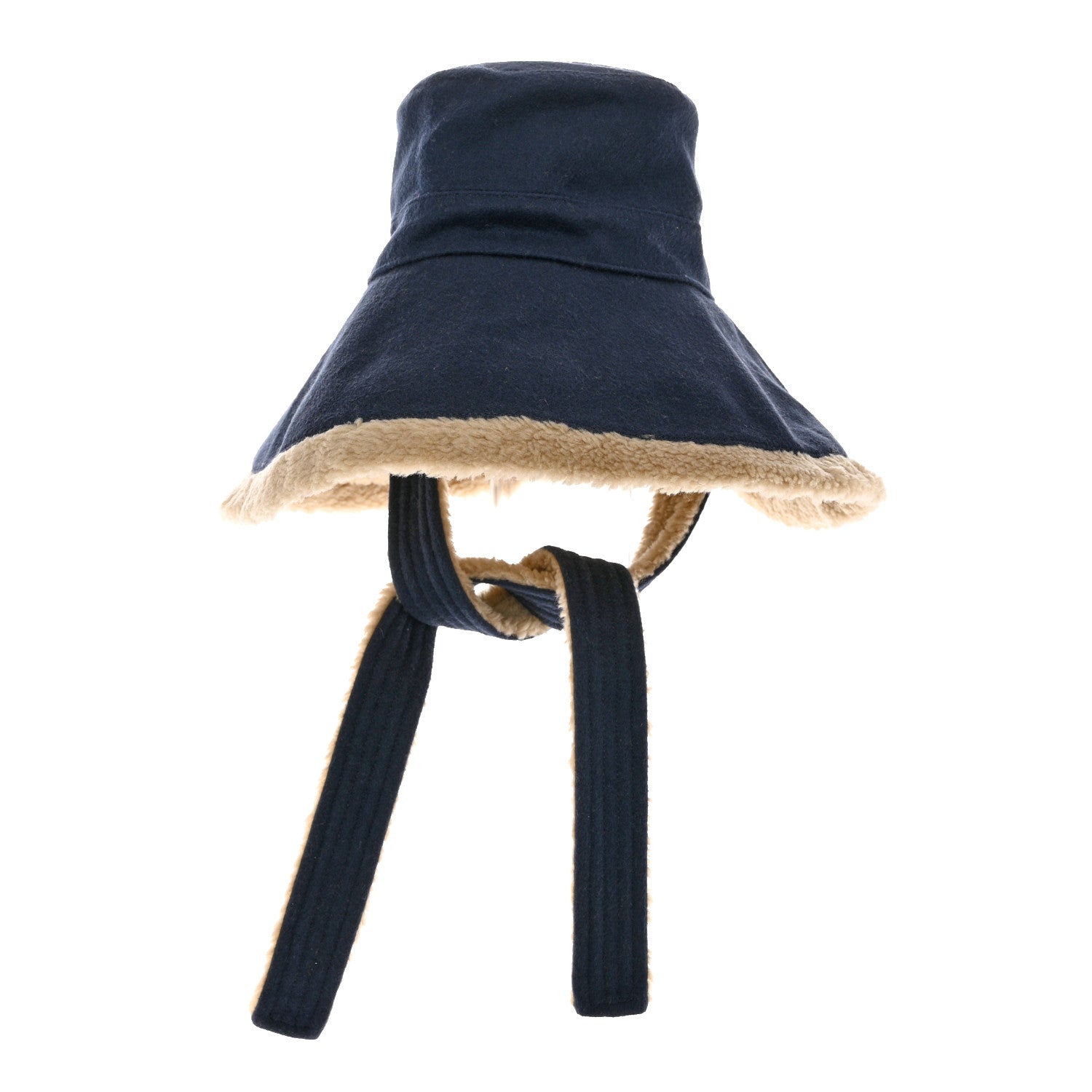 Gucci GUCC Wool Shearling Hat S Blue Beige 1 of 9