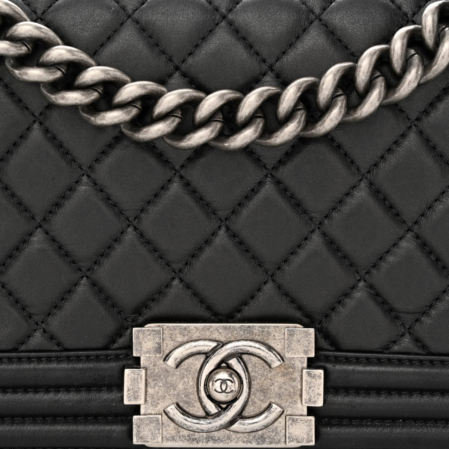 Chanel Calfskin Quilted Medium Boy Flap Black 8 of 12