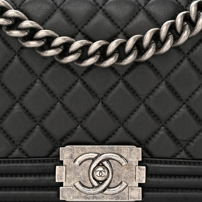 Chanel Calfskin Quilted Medium Boy Flap Black 8 of 12