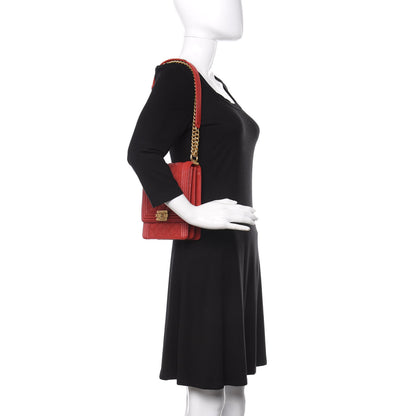 Chanel Caviar Quilted North South Boy Flap Red 3 of 11