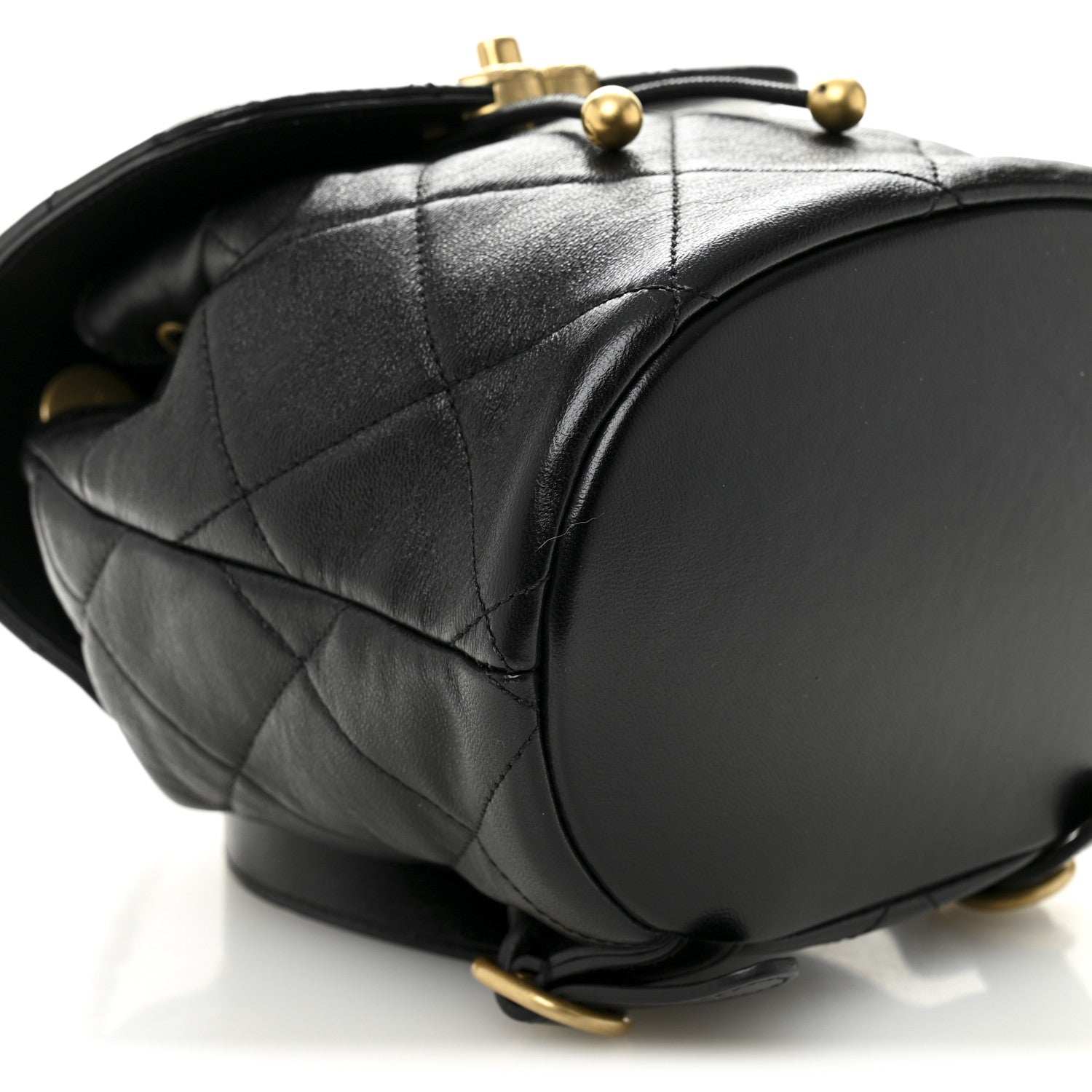 Chanel Lambskin Quilted Logo Mini Backpack Black 1868771
