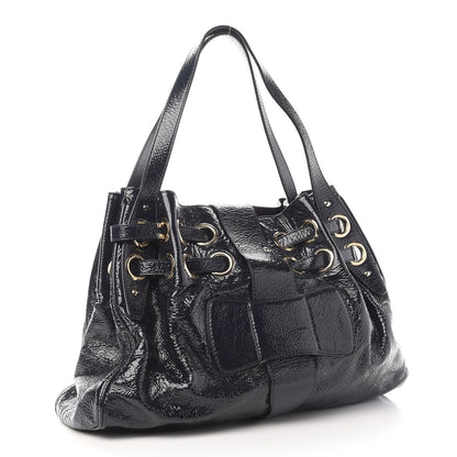 Jimmy Choo Crushed Patent Riki Bag Blue 3 of 8