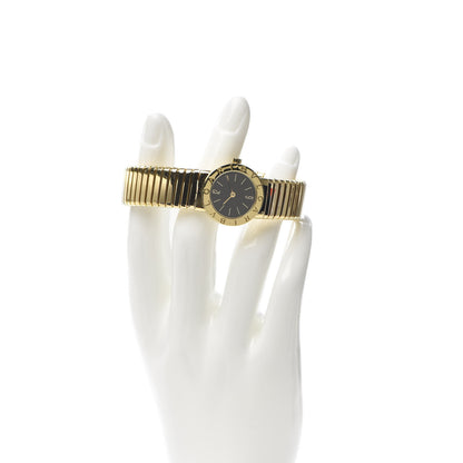 Bulgari 18K Yellow Gold 23mm Tubogas Quartz Watch Black 4 of 14