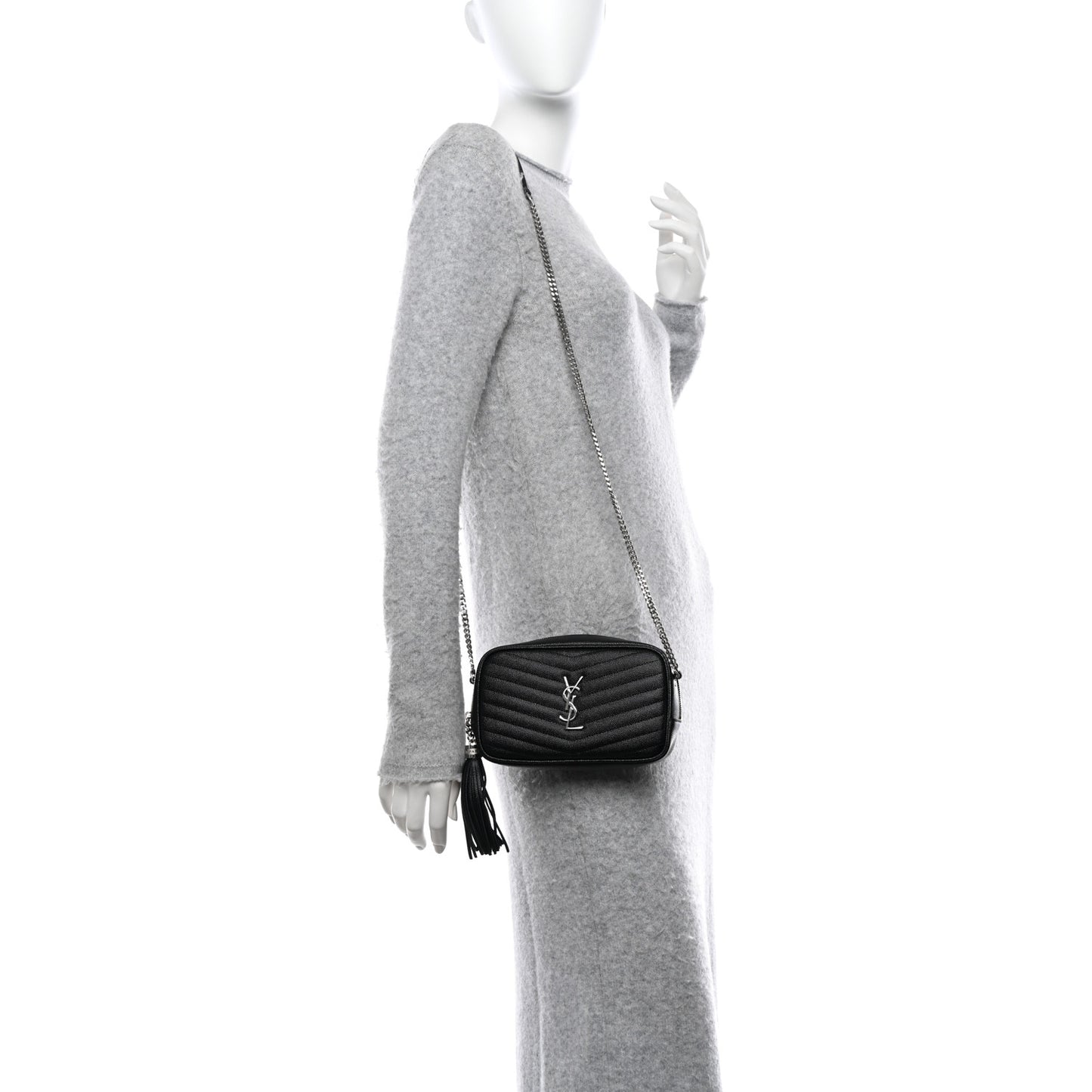 Grain De Poudre Matelasse Monogram Mini Lou Camera Bag Black
