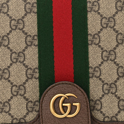 Gucci GG Supreme Monogram Web Ophidia Flap Messenger Bag Beige New Acero 9 of 11