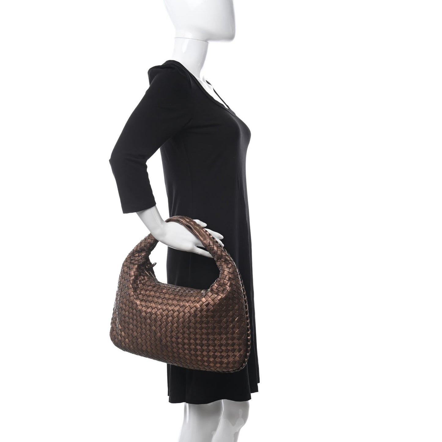 Metallic Nappa Intrecciato Veneta Hobo