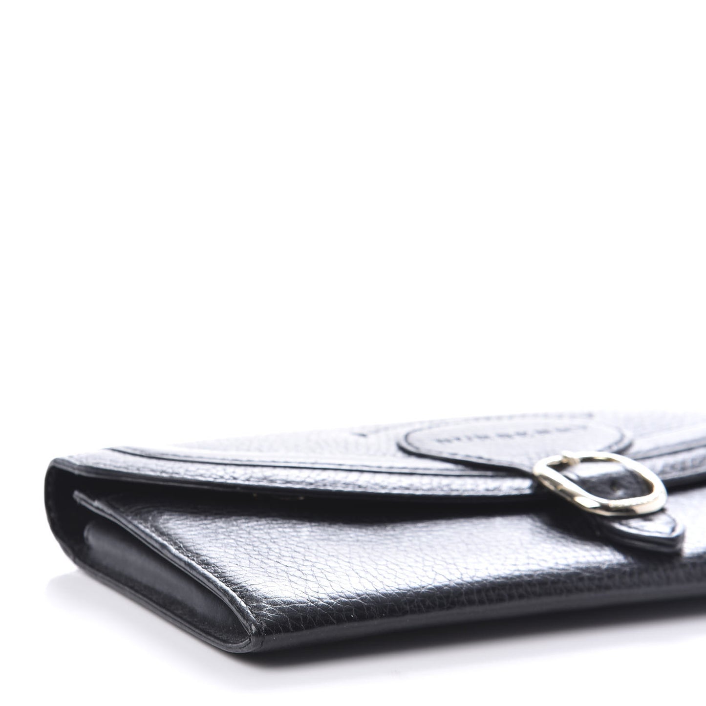 Grain Calfskin Continental Travel Wallet Black