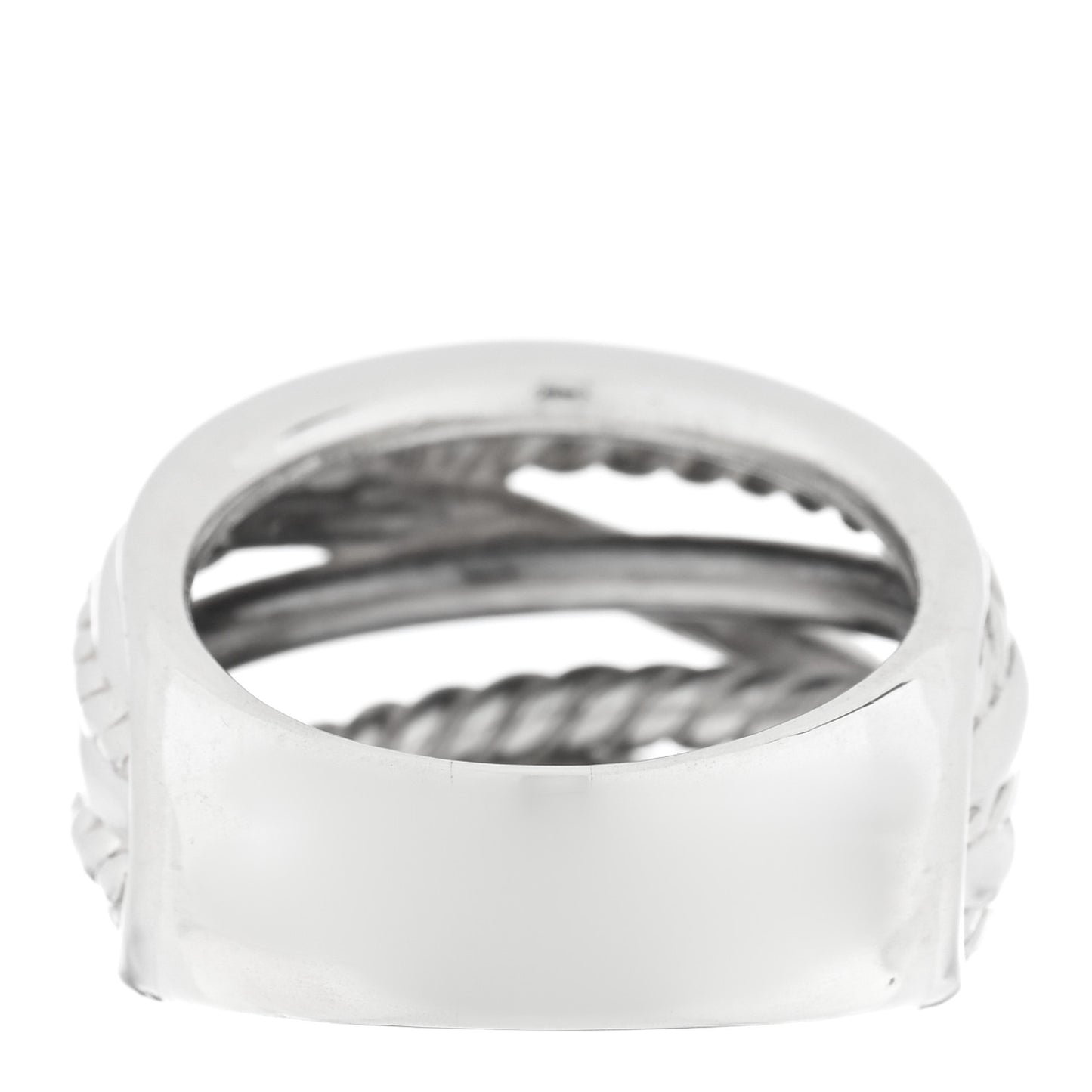 Sterling Silver 18mm Wide Crossover Cable Ring 59 8.75