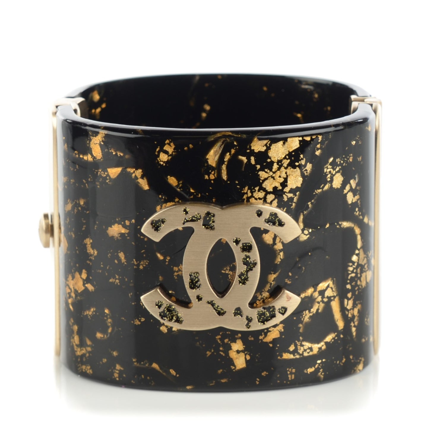 Resin CC Wide Cuff Black Gold